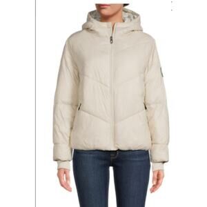 Spyder MoonBeam Cream Puffer Hooded Jacket M